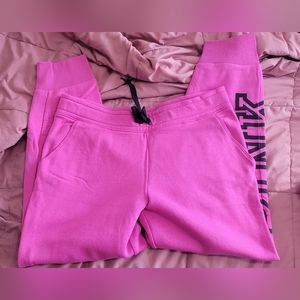 BNw/oT vs pink logo CAMPUS JOGGERS, in hot pink size L